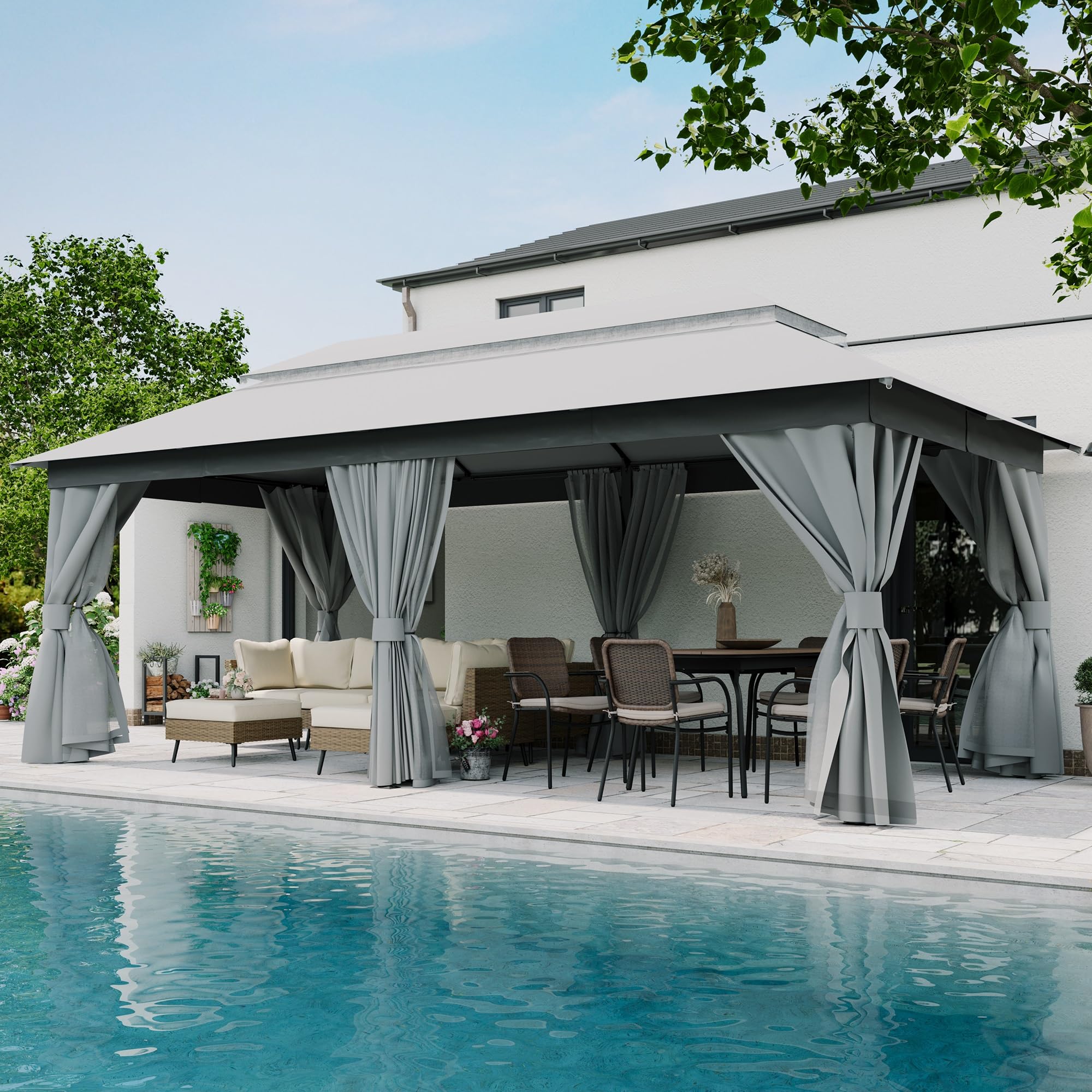 LAUSAINT HOME 10x20 Gazebo Canopy