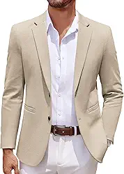 Blazer masculino casual de malha com dois botões e jaqueta esportiva leve