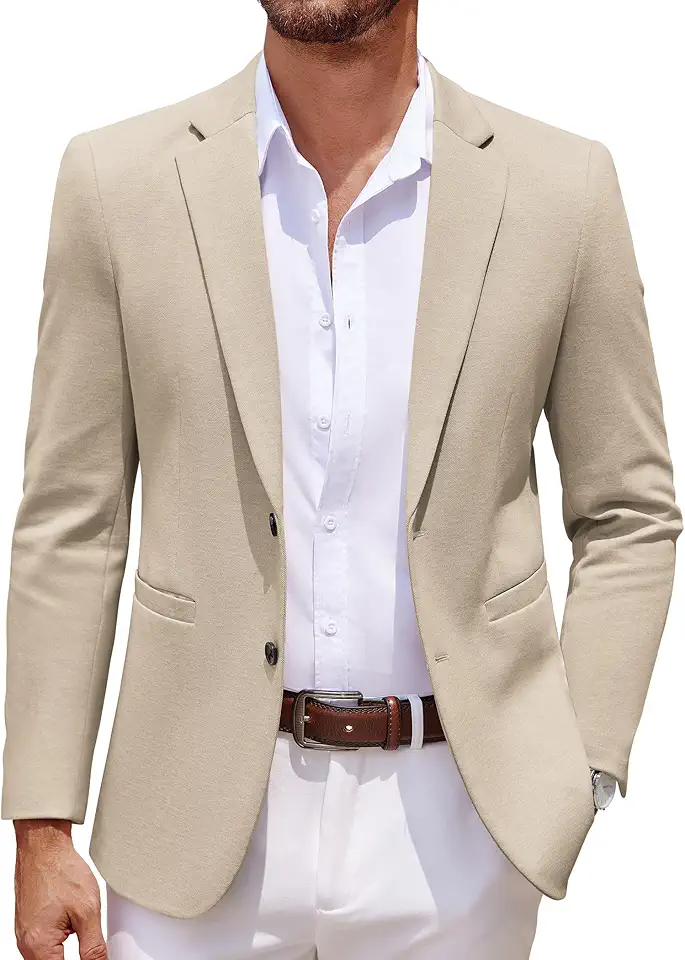 Blazer masculino casual de malha com dois botões e jaqueta esportiva leve