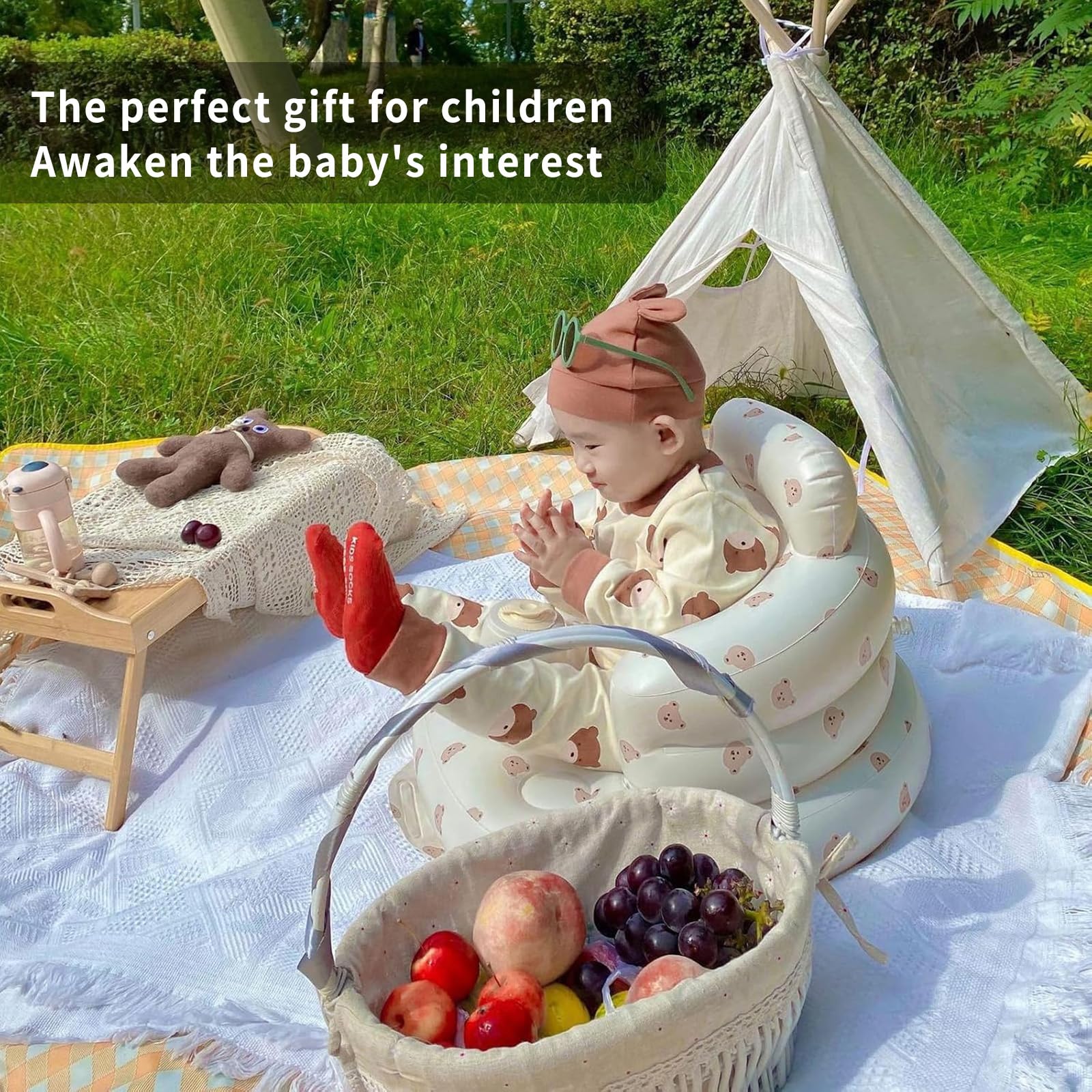 Seggiolino Gonfiabile per Bambini da 3 a 36 Mesi,Seggiolino Gonfiabile Neonato,Sedia Gonfiabile,Seggiolino per Bambini,Sedia per Baby Shower,Chaise Bébé Gonflable,per Imparare a Sedersi