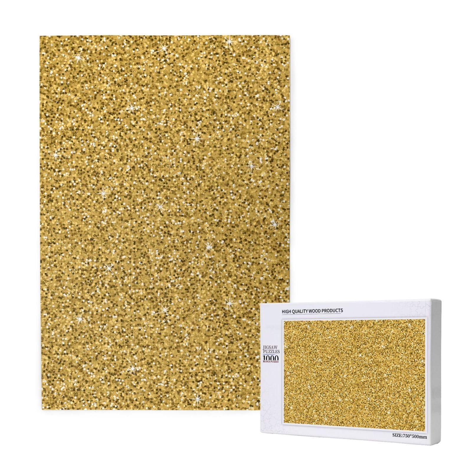 Puzzle per adulti da 1000 pezzi con glitter dorati senza soluzione di continuità, puzzle impegnativi, puzzle a incastro