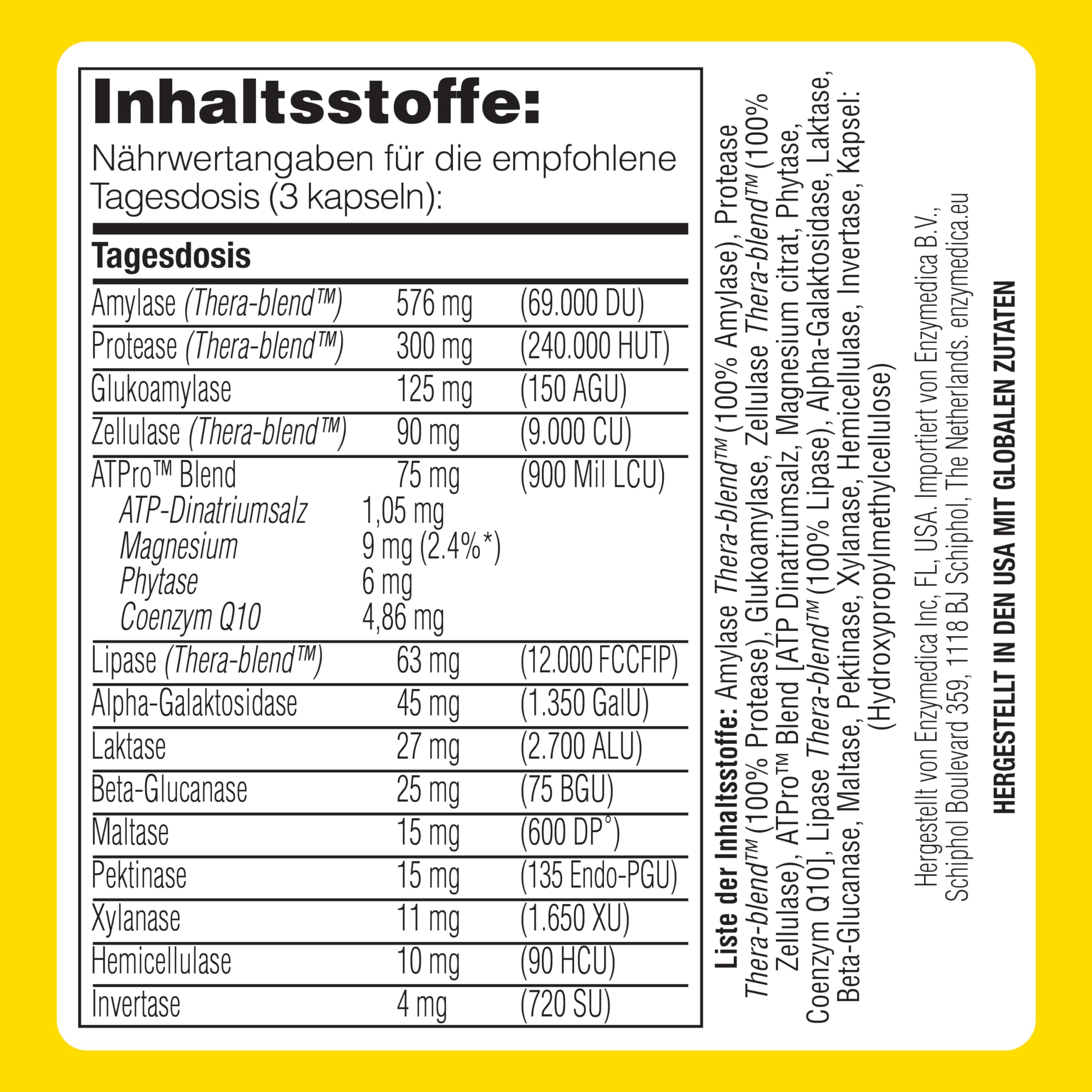 Enzymedica - Digest Gold, schnell wirkende Enzym-Formel, reduziert Gase und Blähungen, verbessert die Nährstoffaufnahme und Energie, glutenfrei, milchfrei, vegetarisch, 90 Kapseln