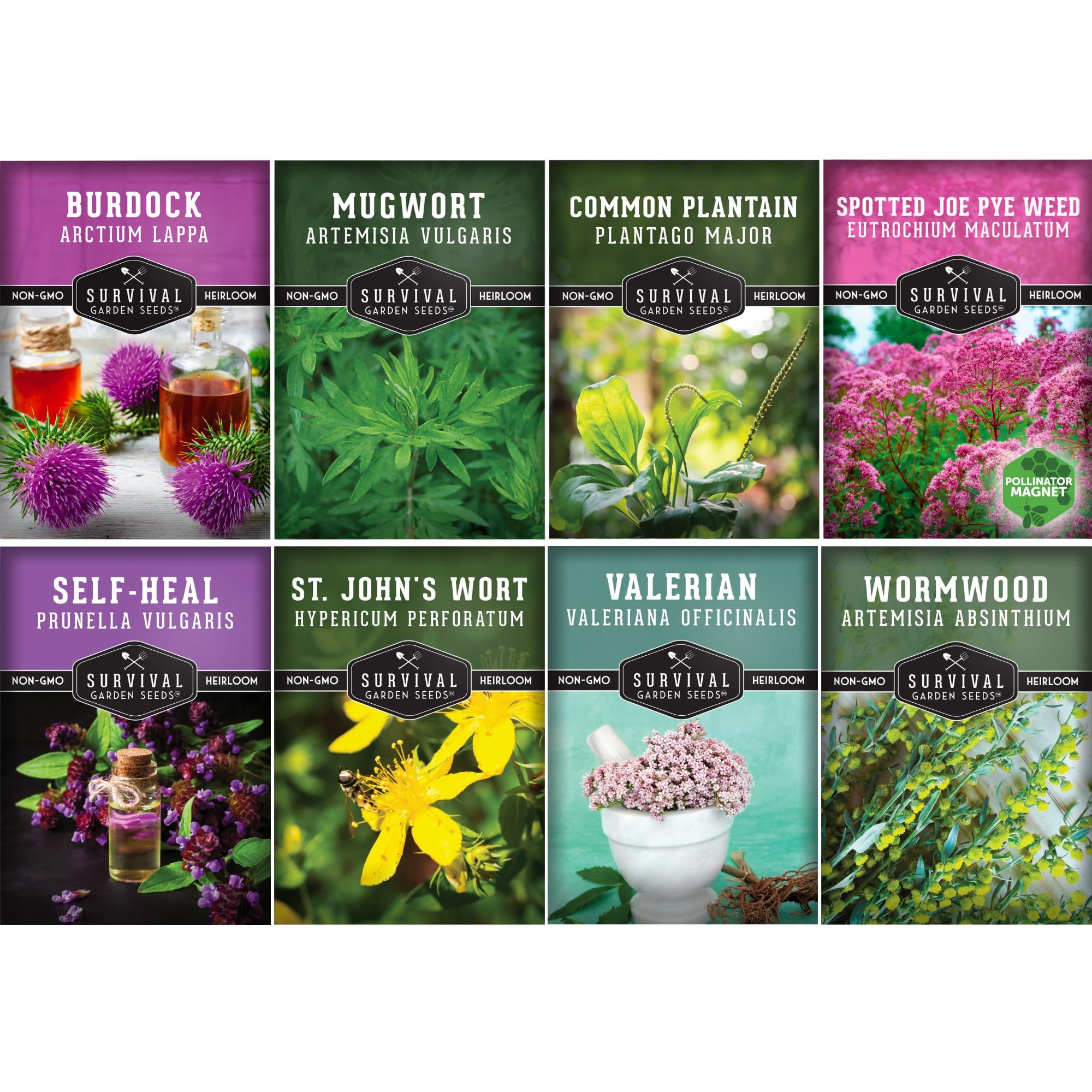 Survival Garden Seeds 8 Advanced Medicinal Herb Seeds Collection