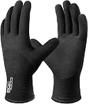 COOLJOB Winter Work Gloves for Men Women with Grip, Thermal Fleece Lined, 3/4 Latex Coated, Warm & Safety, for Freezer, Heavy Duty, Construction, Warehouse, Black, 1 Pair, L