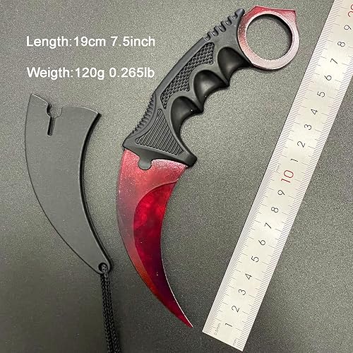 Miniatura 5 de Karambit - Cuchillo de entrenamiento de práctica de acero inoxidable no ofensivo, cuchillo de karambit con funda para principiantes, cuchillos de