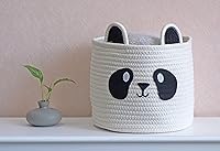 Vista 5 de T&T Homewares Cesta pequeña de oso panda para decoración de habitación de niños, baby shower, organizador de pañales para bebé, cestas de lavandería
