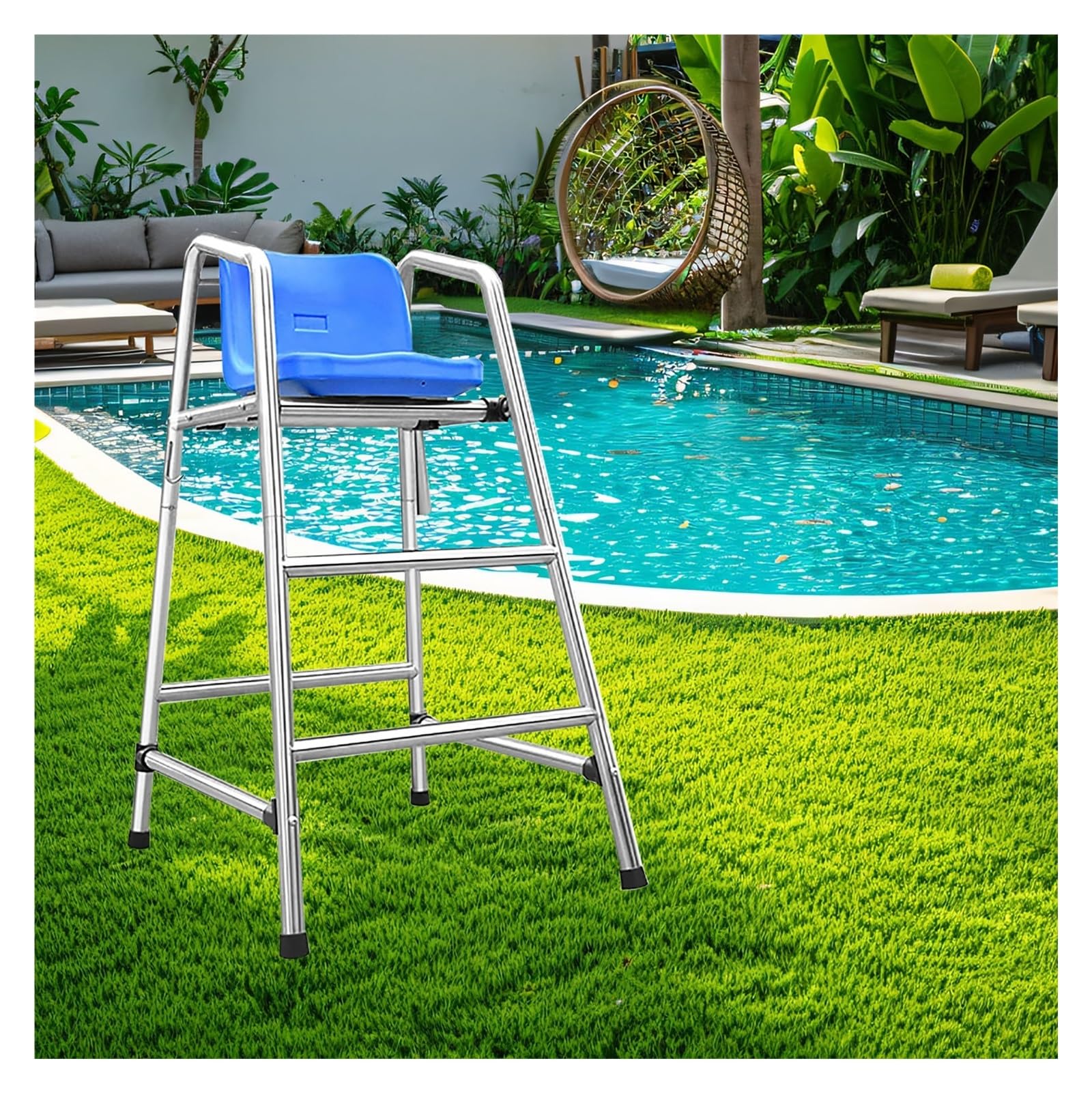 Chaise de sauveteur en acier inoxydable durable pour piscine de compétition