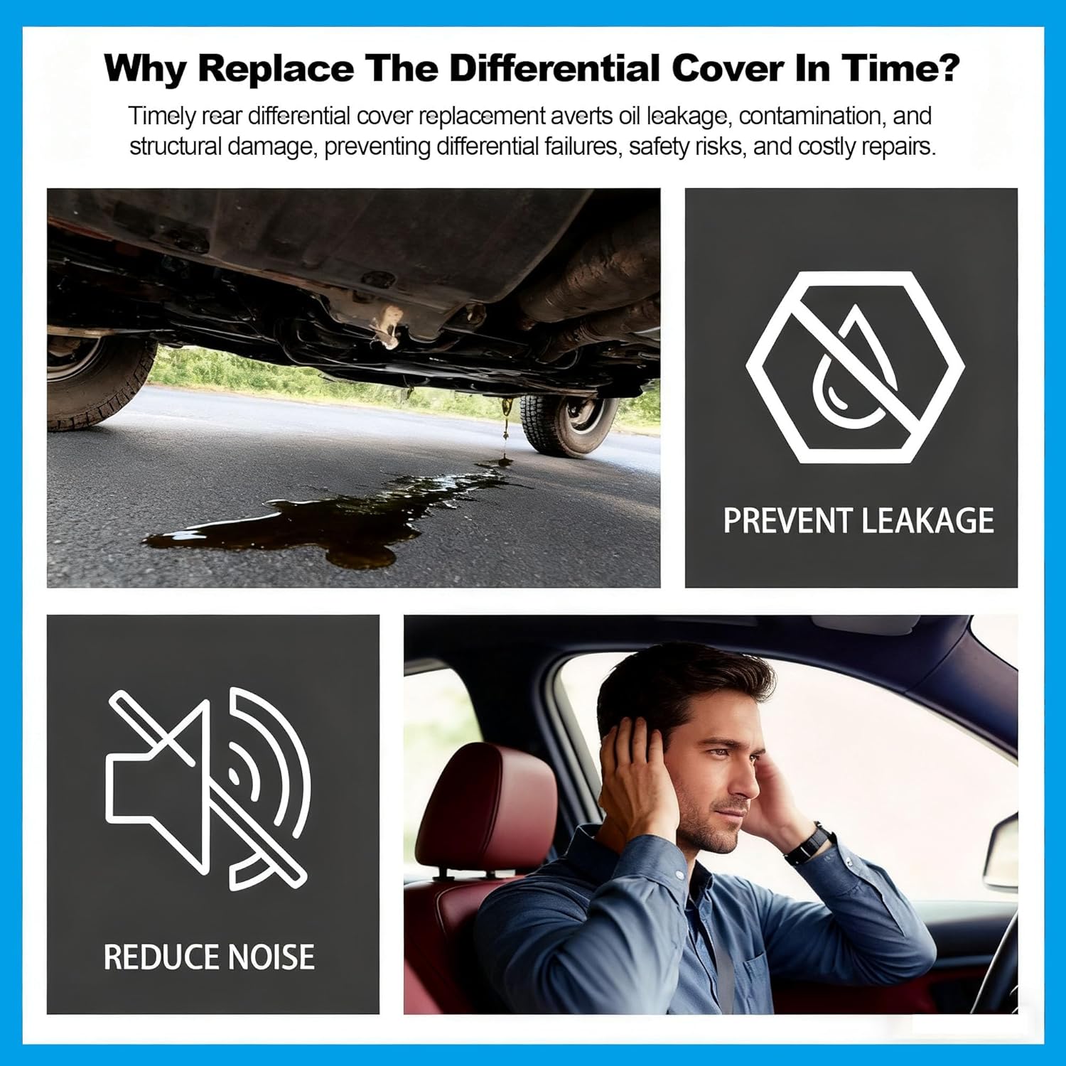 697-712 Rear Differential Cover & Drain Plug Compatible with 11.5" Ring Gear Chevrolet Silverado 2500 HD GMC Sierra 2500 3500 Ram 2500 3500 6.0L 6.6L 2001-2018 Replaces 12471446