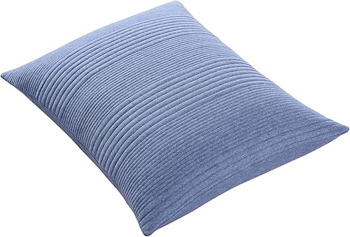 Miniatura 7 de Brielle Home Atlas Jersey Knit Channel Stitch- Todas las estaciones, jaspeado, punto de camiseta, juego de edredón, azul medio, matrimonialqueen