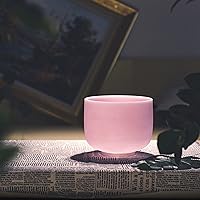 Vista 3 de TOPFUND Morganite Fusion 440Hz F# Note - Cuenco de cristal para cantar Thymus Chakra de 8 pulgadas con funda de transporte resistente y mazo