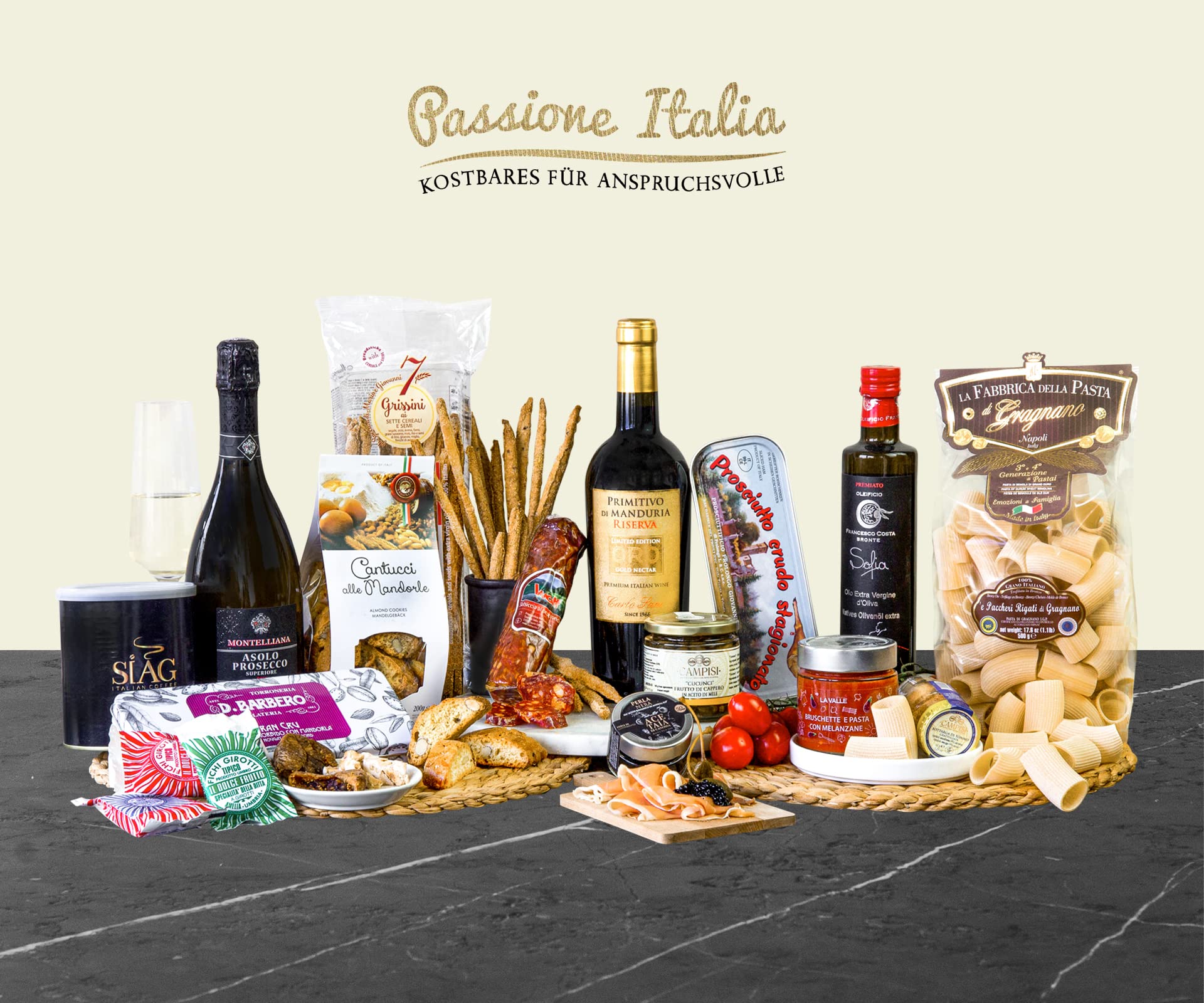 Passione Italia Delicatessen Schatz Truhe Gourmet Geschenk Set