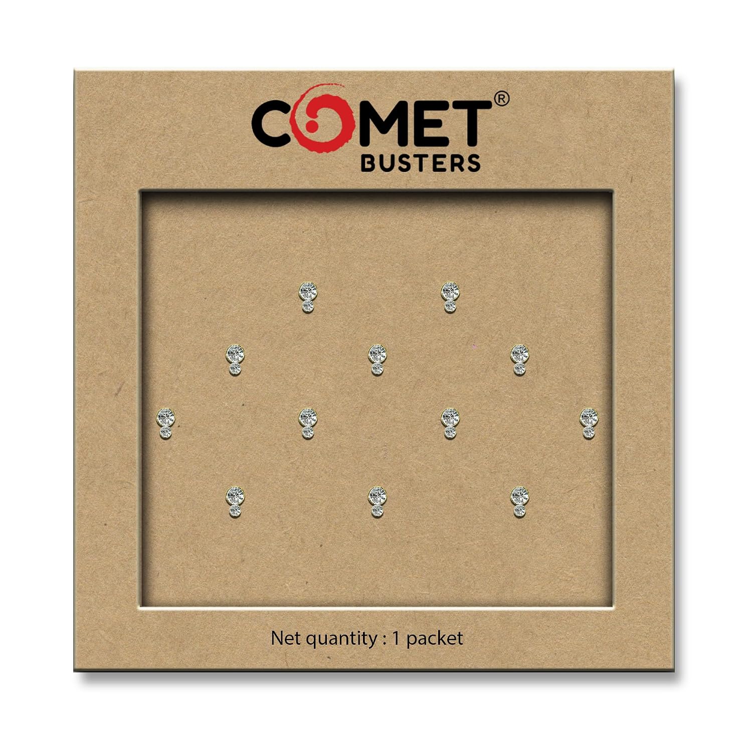 Comet Busters® Designer Crystal Bindis – 4mm Double Stone Drop Style – Reusable Forehead Bindi for Women & Girls – Premium...