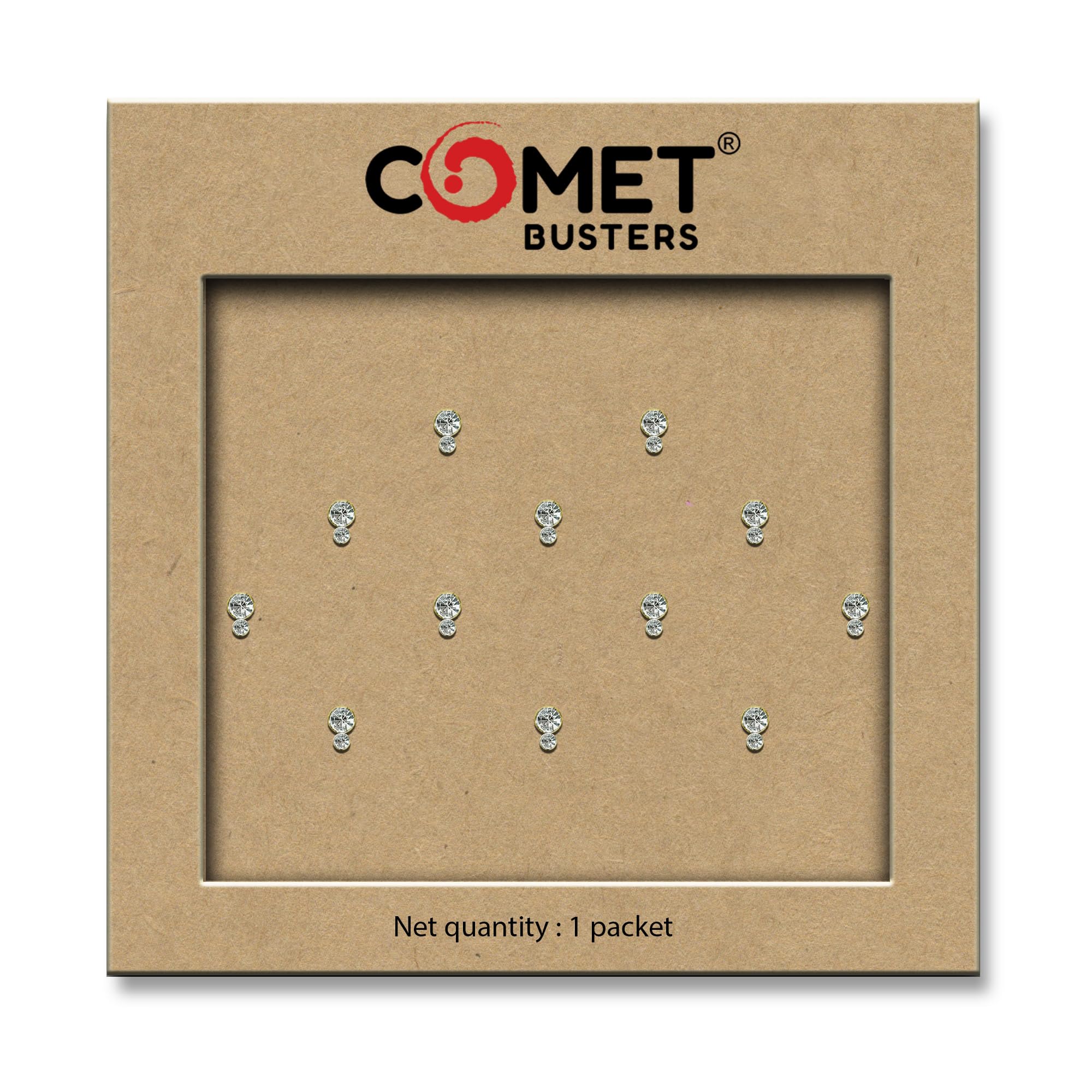 Comet Busters® Designer Crystal Bindis – 4mm Double Stone Drop Style – Reusable Forehead Bindi for Women & Girls – Premium Traditional Look (CBIN1630) (12 Bindis)-image-47