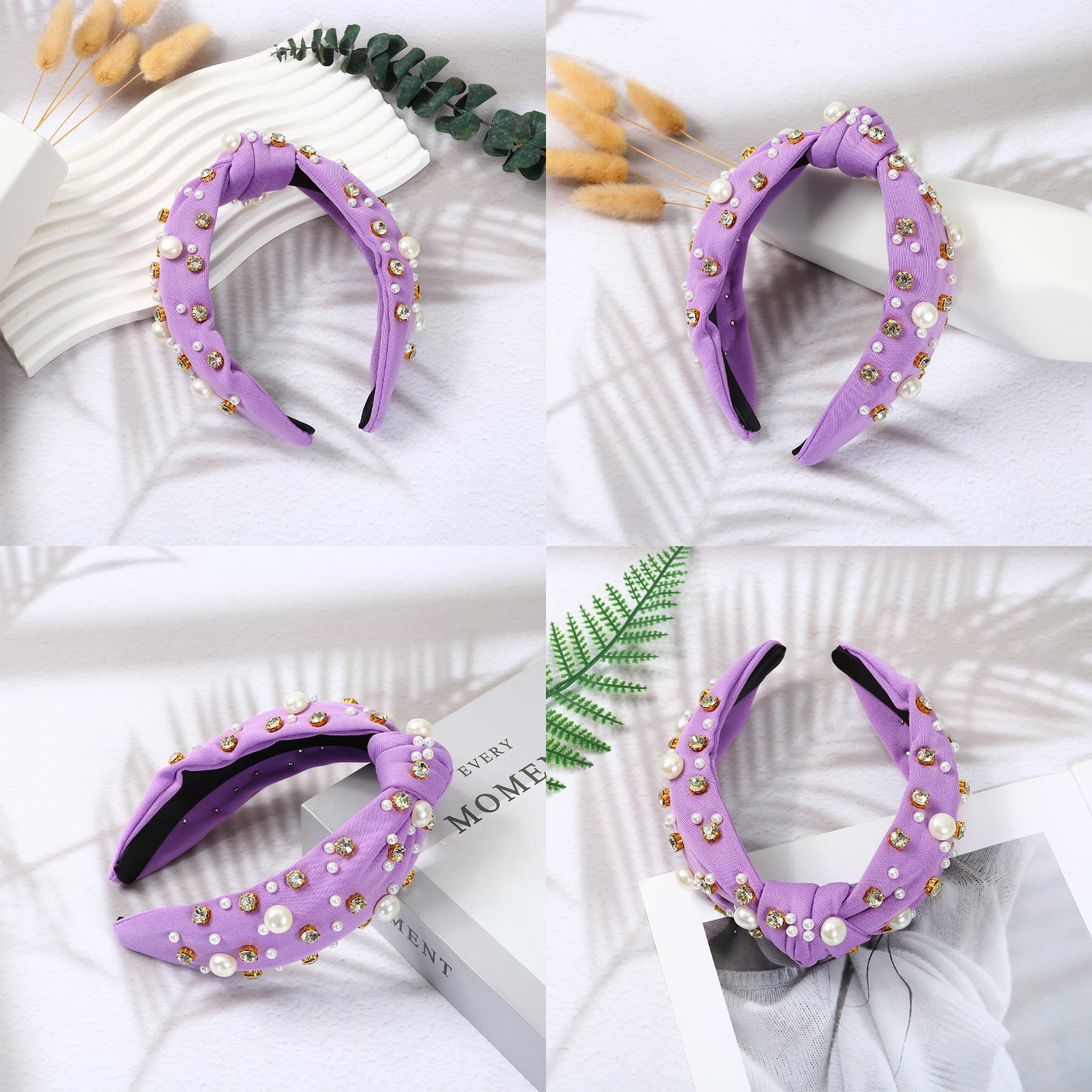 Purple Headband, Purple Hair Accessories, Pearl Hair Accessories, Purple Fascinator - Image 4