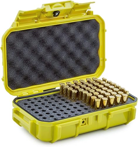 Evergreen Estuche de almacenamiento redondo con cierre de bala para 100 pistolas, seguro de viaje, especificaciones mil, impermeable, fabricado en