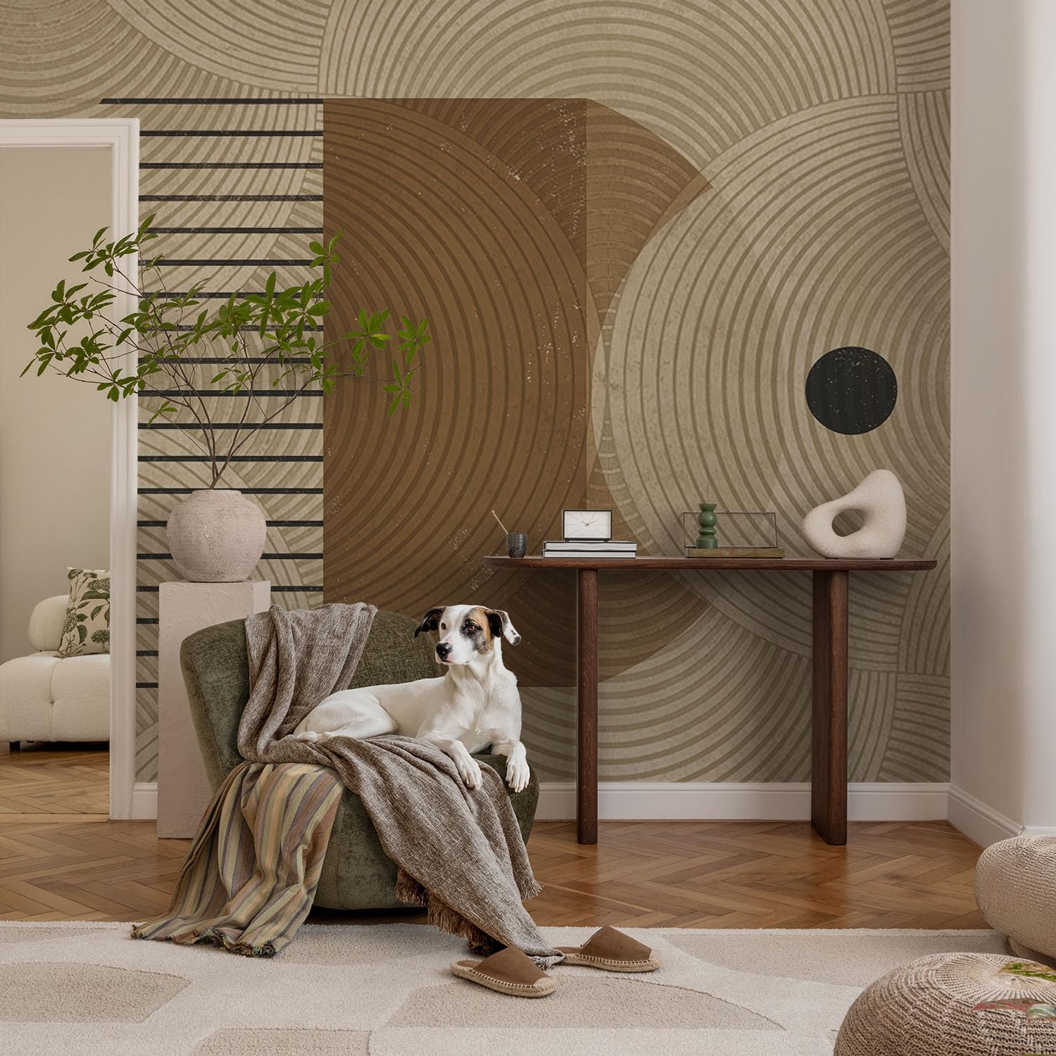 Papel Pintado Textil 208x146 cm Geometría de la armonía