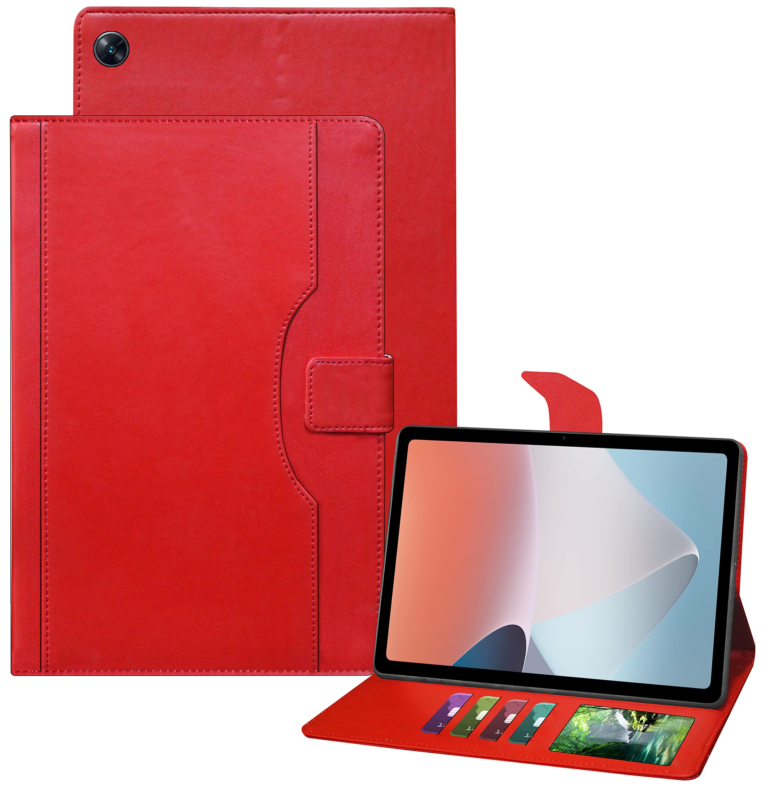 TGK Multi-Angle with Viewing Stand Leather Flip Case Cover for Oppo Pad Air 10.36 inch Tab (Red) (B0B87WG727) Amazon Price History, Amazon Price Tracker