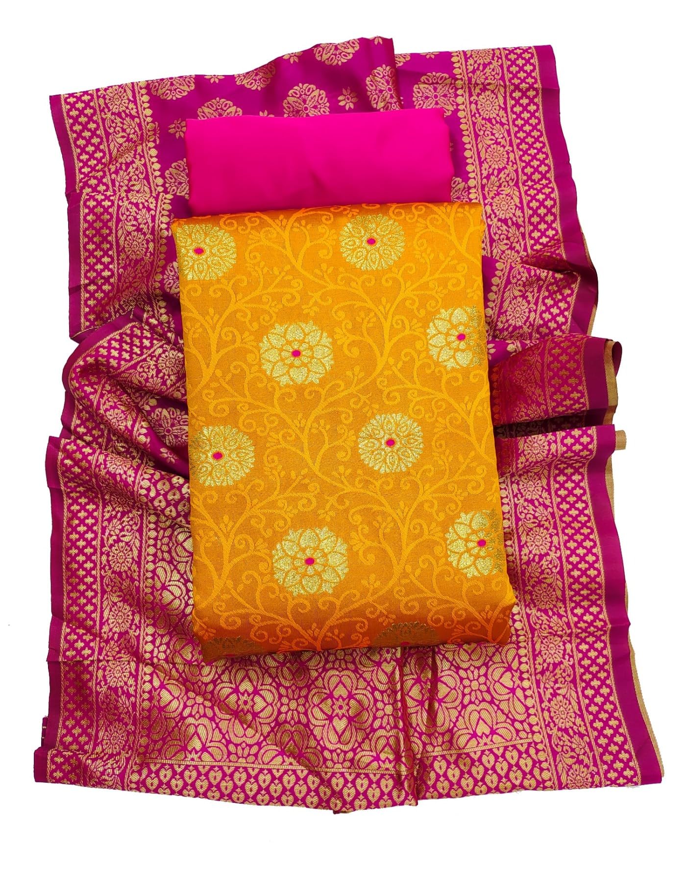 Women's Cotton Silk Blend Unstitched Salwar Suit Dress Material with Dupatta-image-21