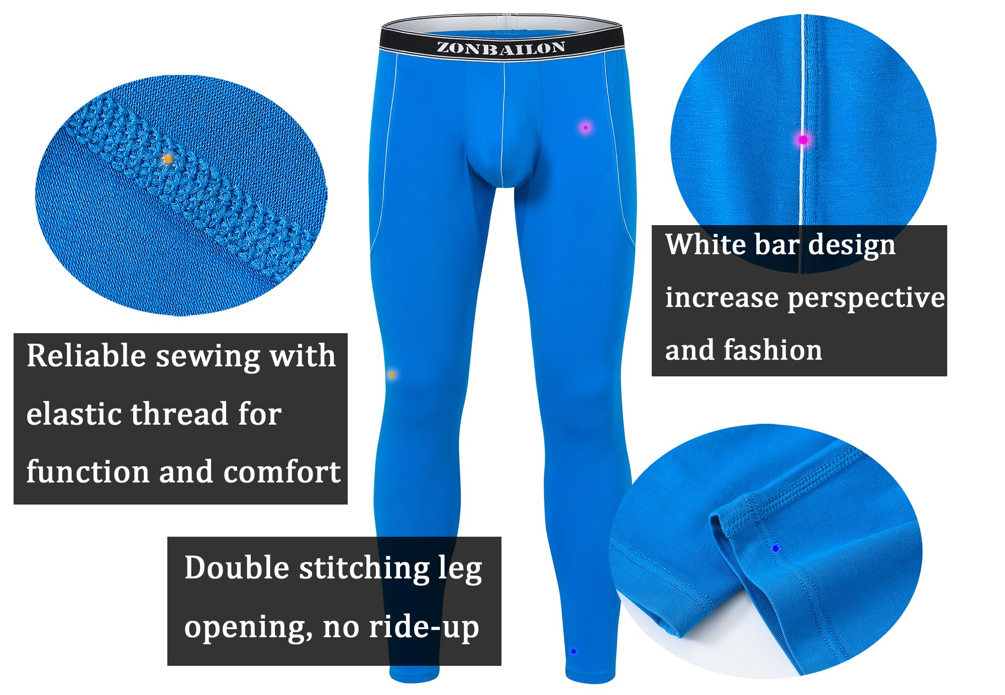 SUMABA Lange Unterhose für Herren, Thermounterwäsche, Größe M-2XL