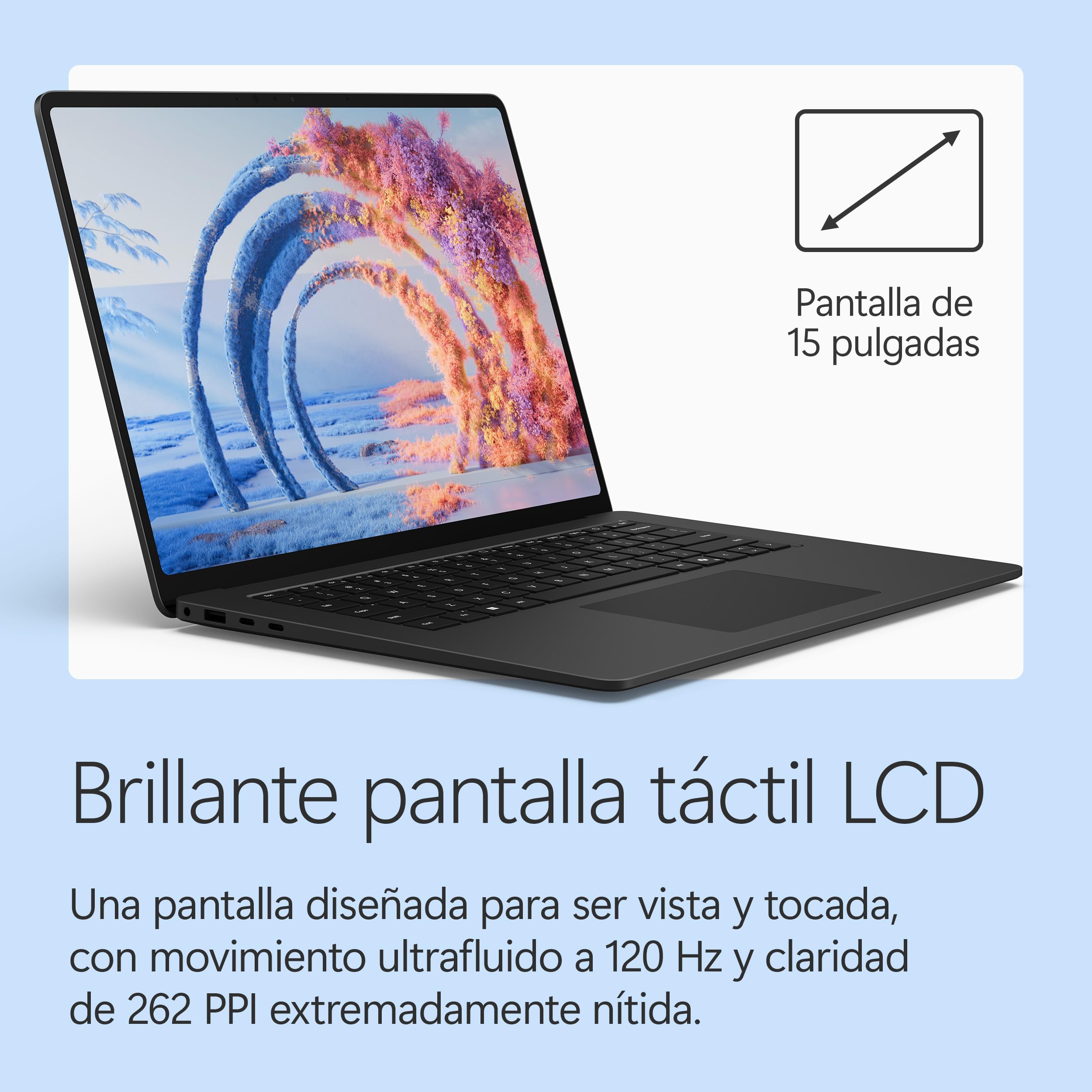 Microsoft Surface Laptop | 15" LCD | Snapdragon X2 Elite (12 Core) | 16GB de RAM | SSD 512GB | Negro | Windows 11 Home | Último Modelo (8ª edición)