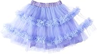 Vista 3 de Falda tutú de tul con volantes para niñas pequeñas de 6 meses a 10 años