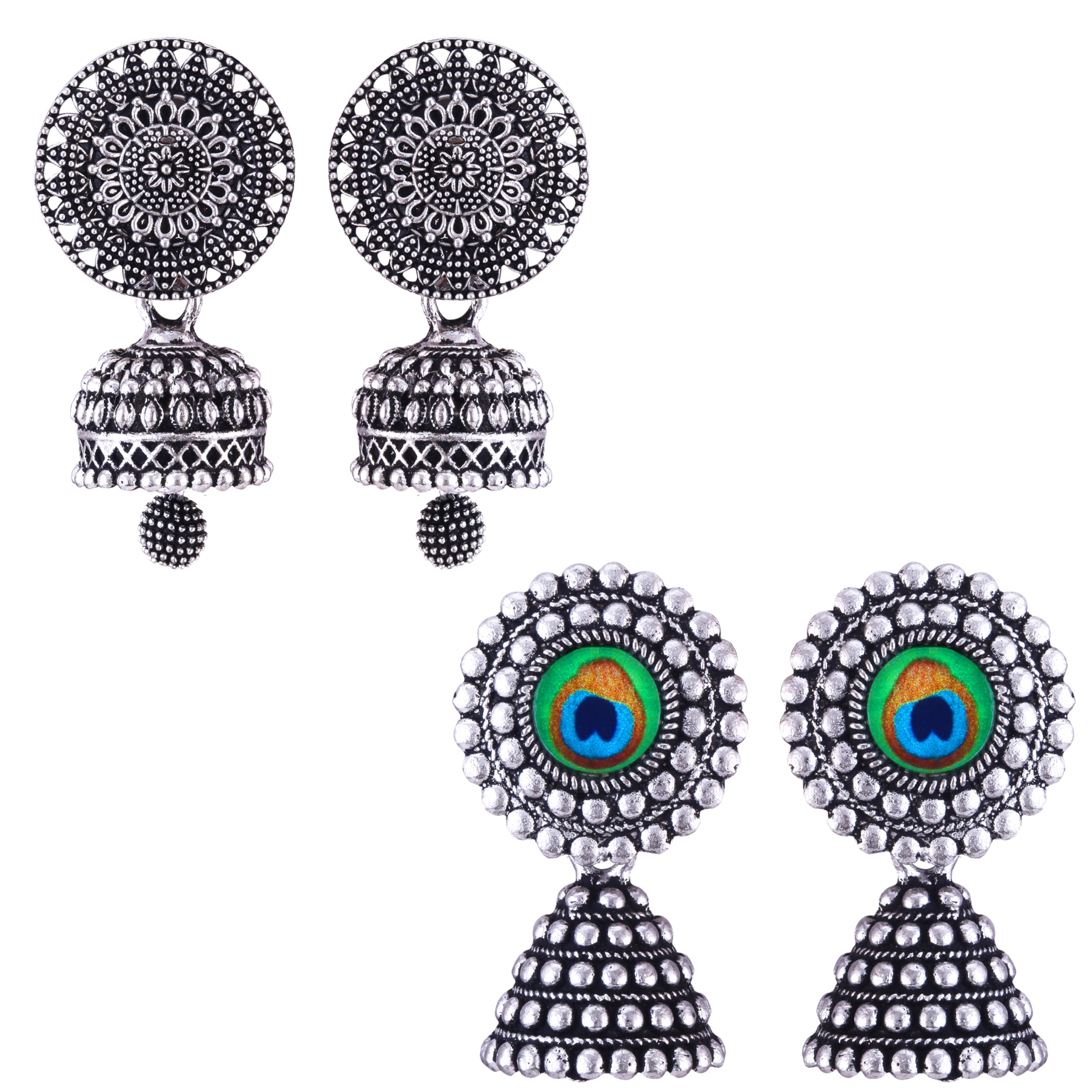 MEENAZ Earrings for women fashion jhumka oxidised Silver Earrings for women Combo chandbali pearl stylish Butterfly jhumkas traditional Jhumki Peacock Earrings For girls South Temple Ear Rings -M328 (B0CM172KPP) Amazon Price History, Amazon Price Tracker