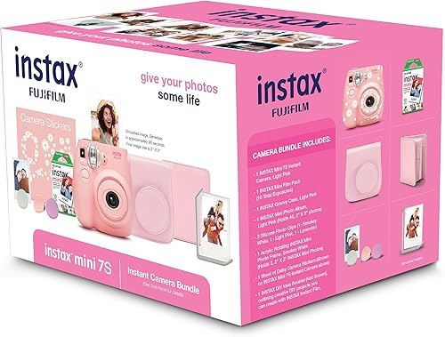 Miniatura 2 de FUJIFILM Instax Mini 7s paquete con cámara instantánea, color rosa claro