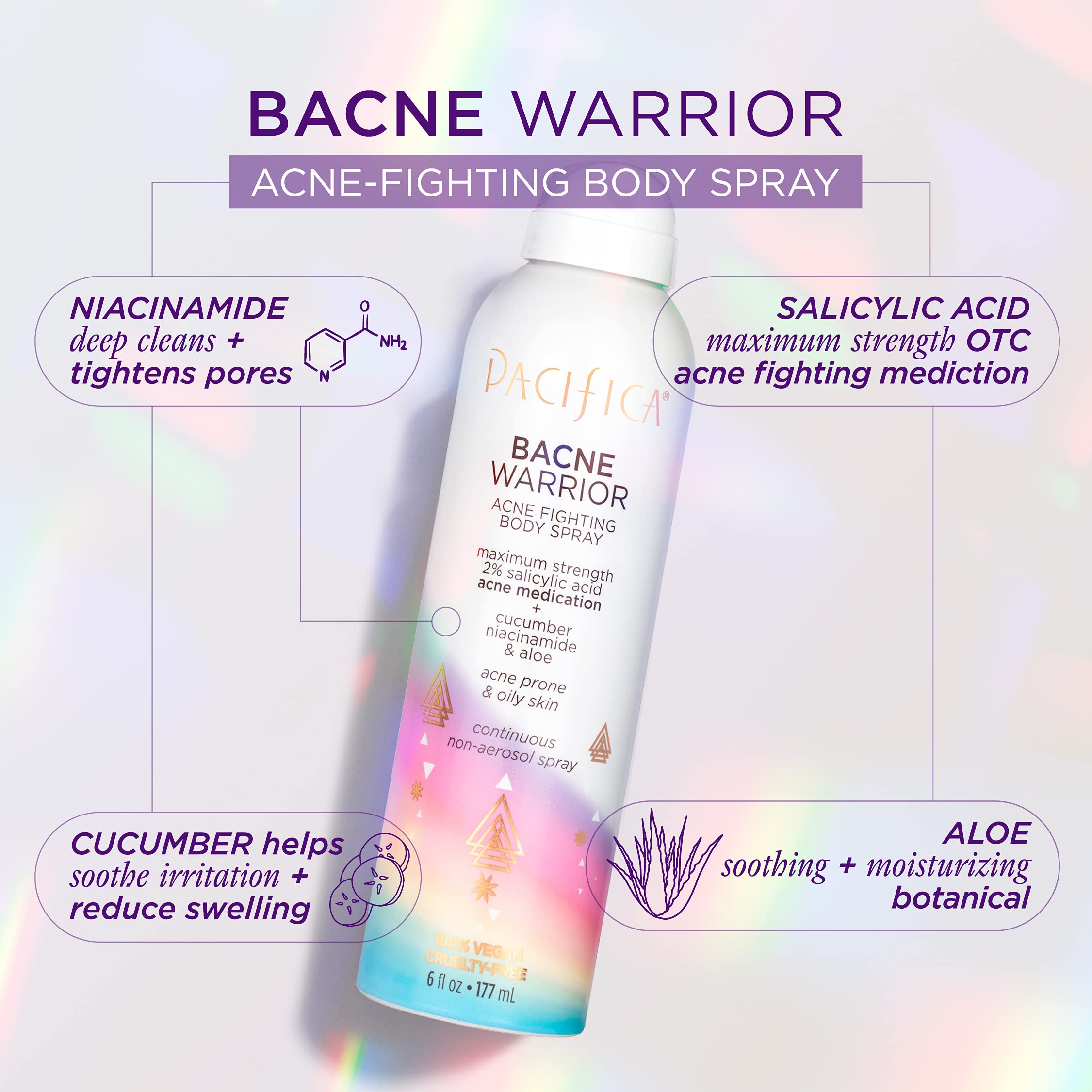 Pacifica Beauty Bacne Warrior Acne Fighting Body Spray for Body and