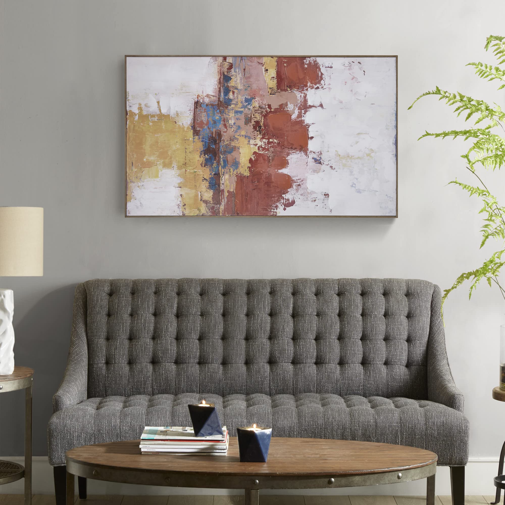 INK+IVY Wall Art Living Room Décor - Tribeca Abstract Hand Embellished Framed Canvas, Home Accent Modern Kitchen Dining Decoration, Ready to Hang Painting for Bedroom, 26.8