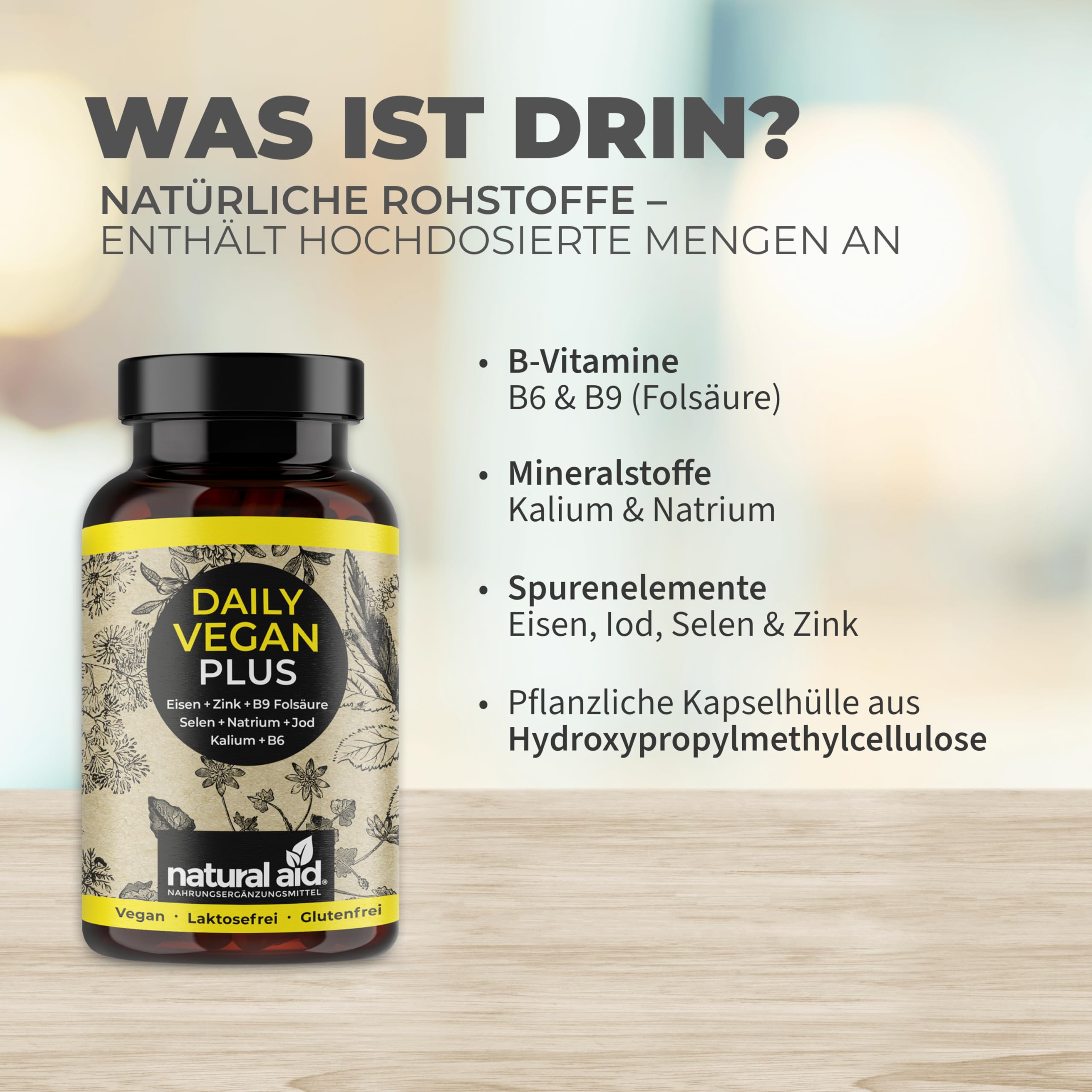 Natural Aid Vegan Zink Multivitamin Kapseln 120 Stück Laborgeprüft Mineralstoffe Komplex Jod Selen Zink In Deutschland Hergestellt