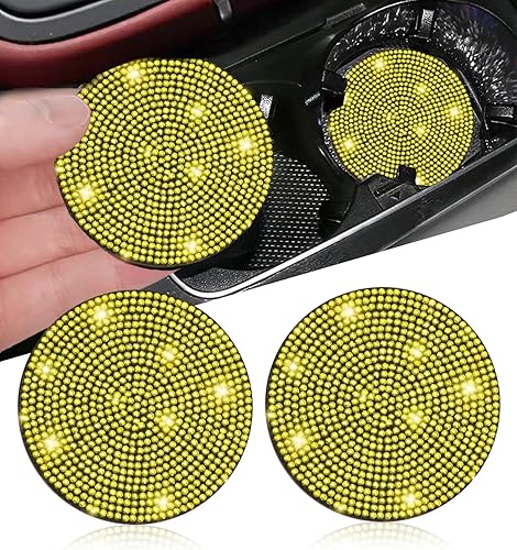 Miniatura 10 de NBTEPEM 2 posavasos de auto con diamantes de imitación, 2.75 pulgadas, antideslizantes, a prueba de golpes, universal, a la moda, para auto, con