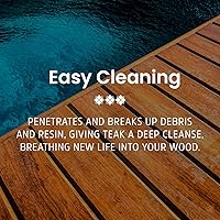 Vista 2 de Super limpiador, limpiador y abrillantador de teca, a base de agua, restaurador y protector de madera de teca sin aceite, limpiador profundo