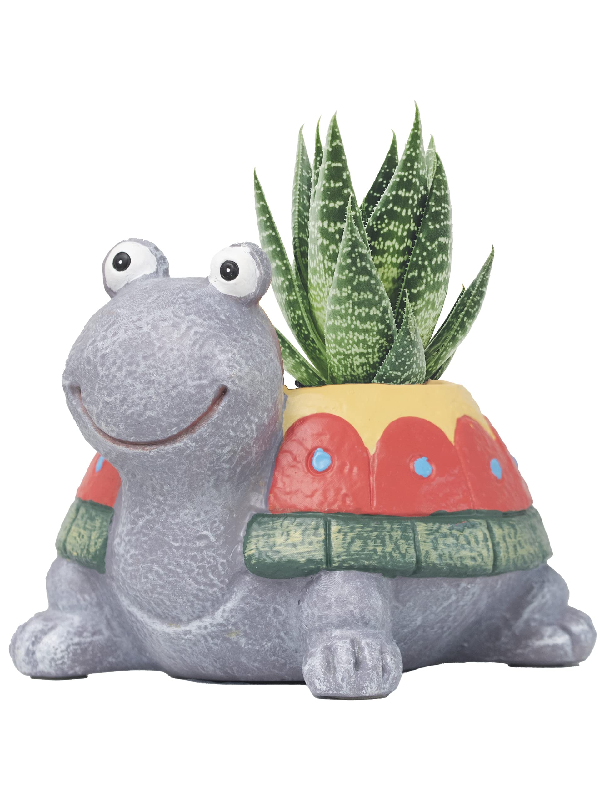 ArtconalTurtle Bowl Planter Pot, Charming Turtle Design Gifts, Animal Turtle Candy Bowl Planter Pots Gift for Christmas, 7 inch Cute Animal Planter Pots with Drainage Hole Mesh Pad