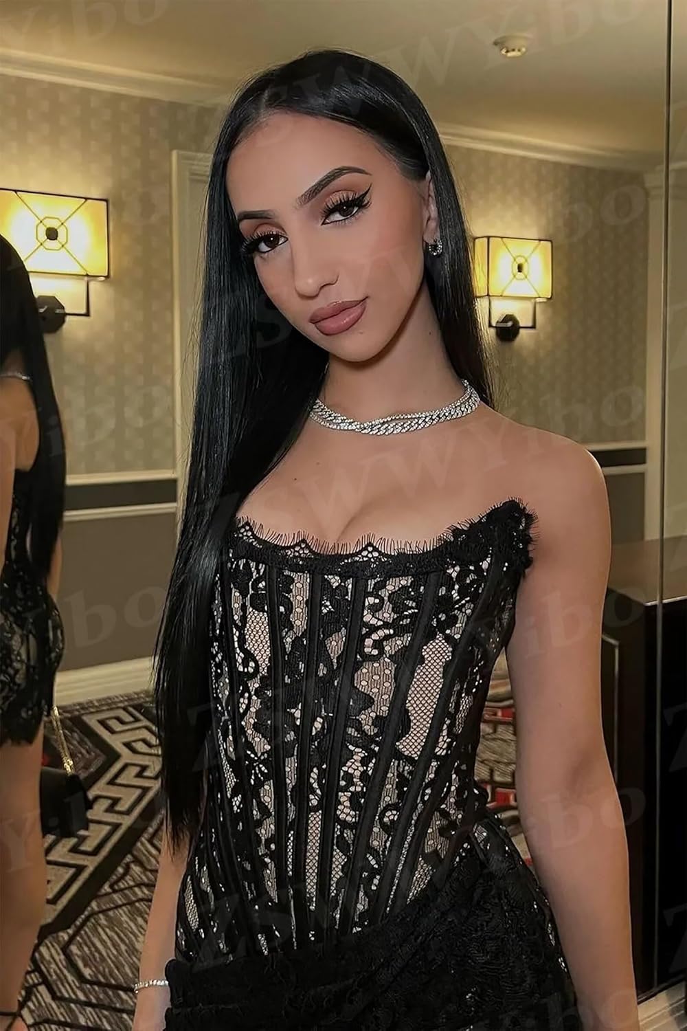 ZSWWYibo Strapless Lace Cocktail Party Dresses Sexy Corset Mini Prom Dresses Dating Dress for Women's - Image 4