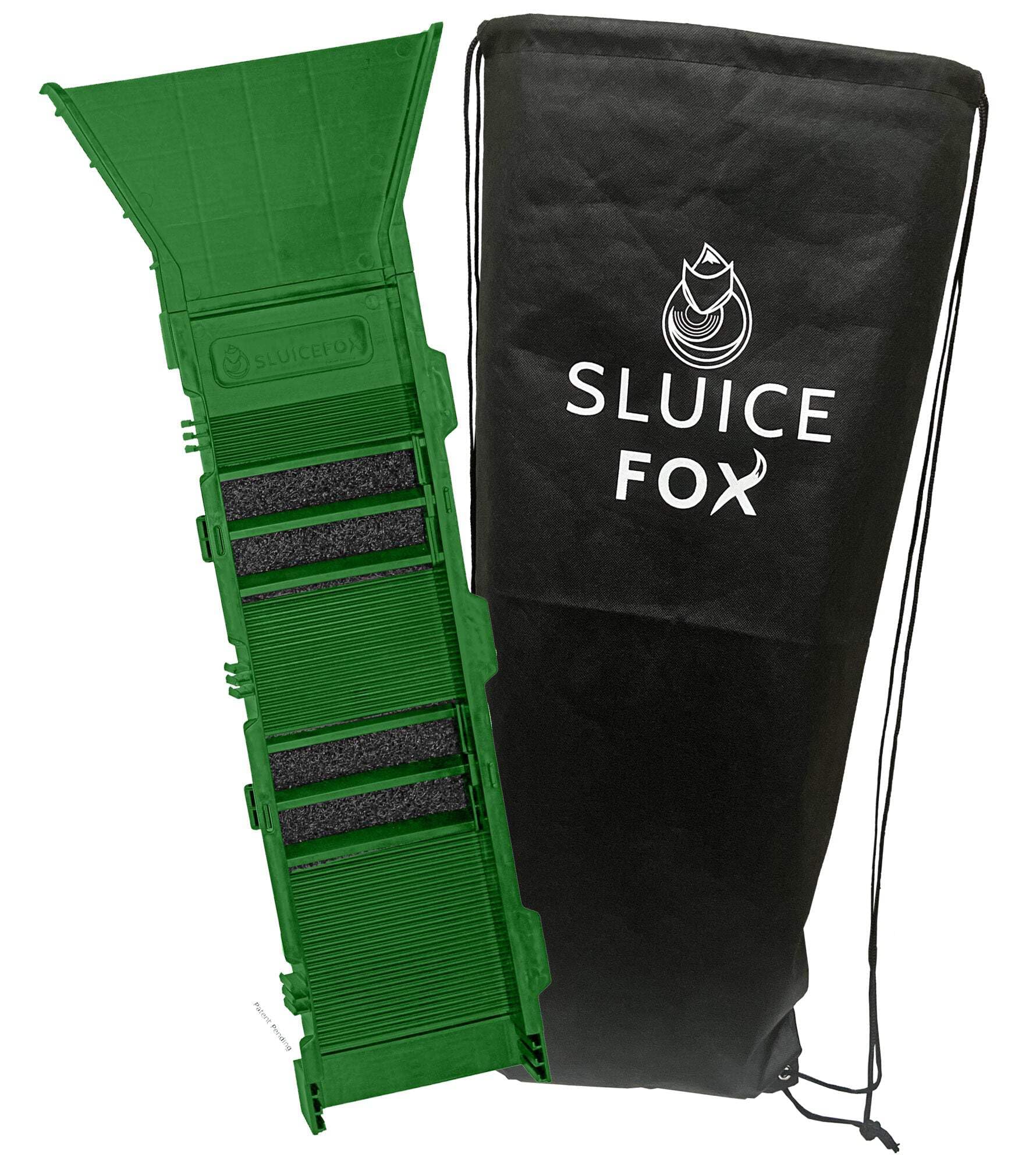 Sluice Fox Portable Expandable Sluice Box for Gold Mining and Prospecting; Includes Miner's Moss, Hungarian Style riffles, and deep V riffles. Essential Tool for Gold panning Kits