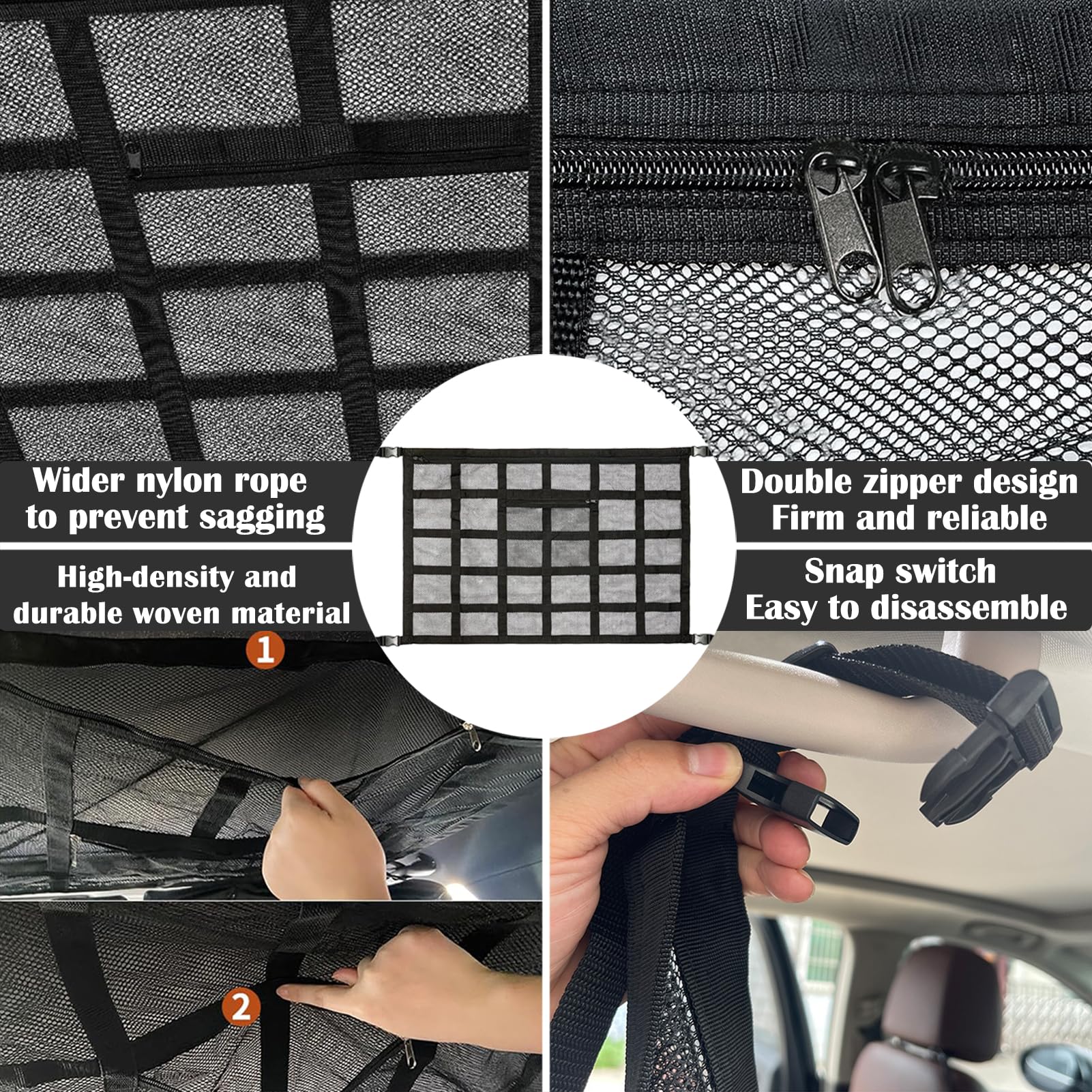 CSPARKV 90 X 65 Cm, Filet à Bagages De Toit De Voiture, Double Couche