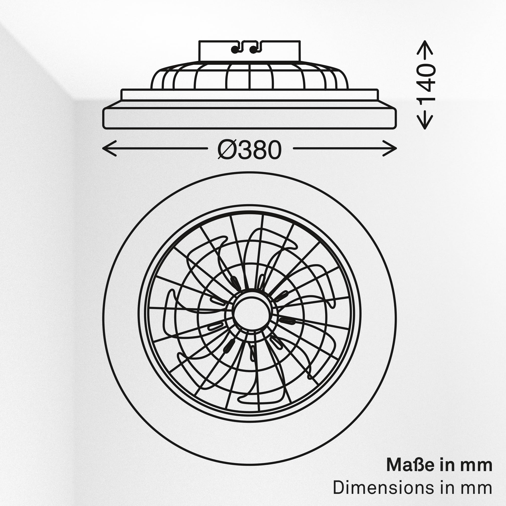 BRILONER LED Deckenventilator mit Beleuchtung, Fernbedienung, DC-Motor, 5 Geschwindigkeiten, CCT, Dimmbar, 38 cm, Weiß