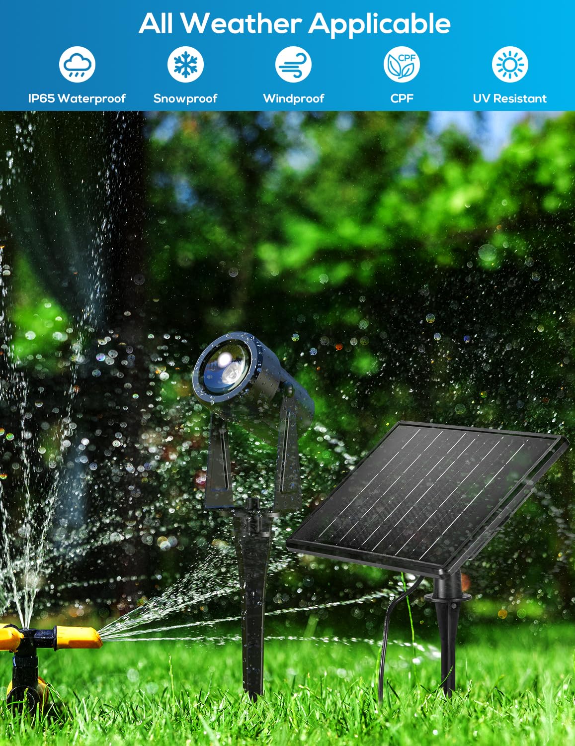 Zyan Solarleuchten für den Außenbereich, wasserdicht, IP65, helle solarbetriebene Gartenstrahler für Landschaften, Pflanzen, Bäume, Wege, Wandleuchten für Einfahrten, Rasen, Poolbereiche