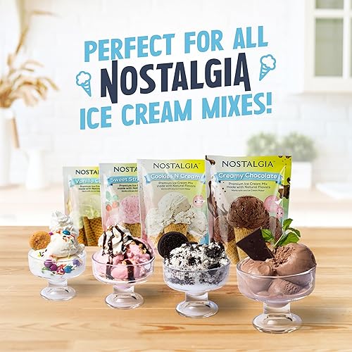 Miniatura 6 de Nostalgia Máquina eléctrica de helado de 2 cuartos de galón  Haz helado casero, helado, sorbete y yogur congelado  No necesita salhielo, controles