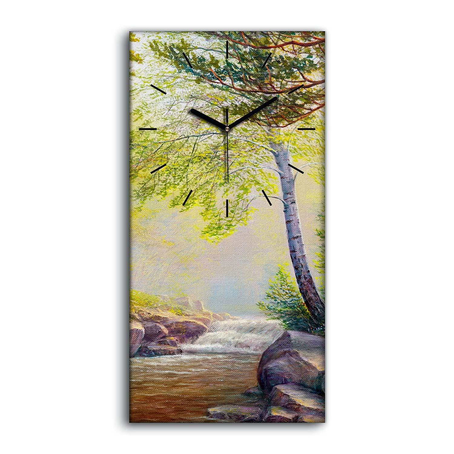 Horloge sur Toile 30x60cm Image Art Mural Salon Moderne
