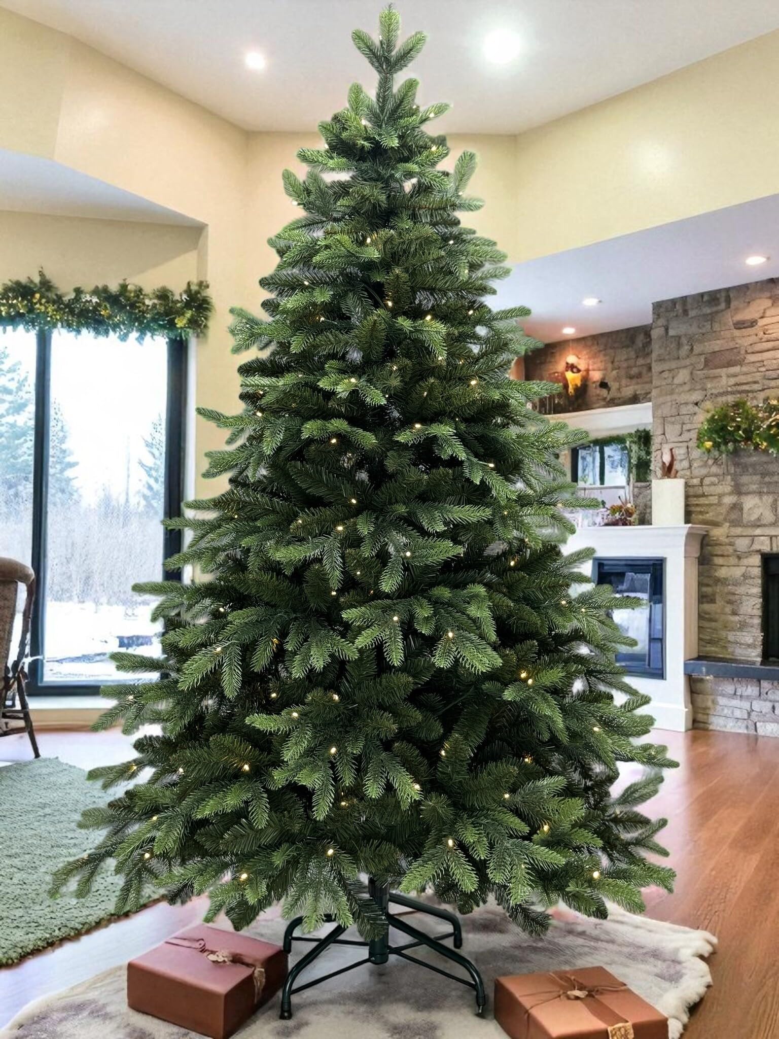 Sapin de Noël artificiel avec éclairage 150 cm