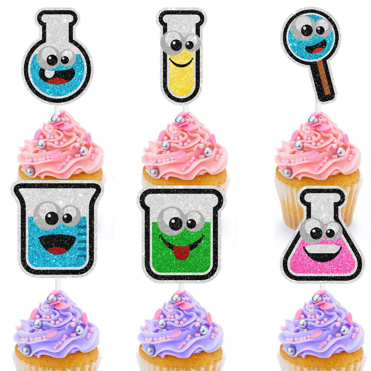 Cupcake-Deko Labor-Motiv – 18-teiliges Set Für Chemie-Party, Wissenschaftler-Thema