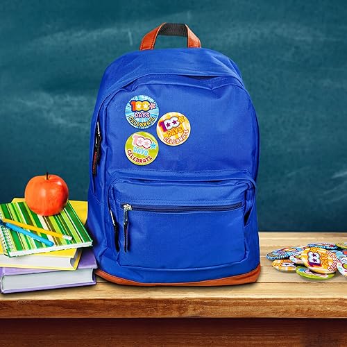 Miniatura 5 de 24 insignias más inteligentes de 100 días para celebrar 100 días de escuela, insignias de recompensa para profesores, 4 diseños, insignias redondas