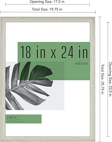 Miniatura 4 de MCS Industries Studio Gallery - Marcos con textura de madera color gris de 18 x 24 pulgadas  45.72 x 60.96 cm., 2 unidades