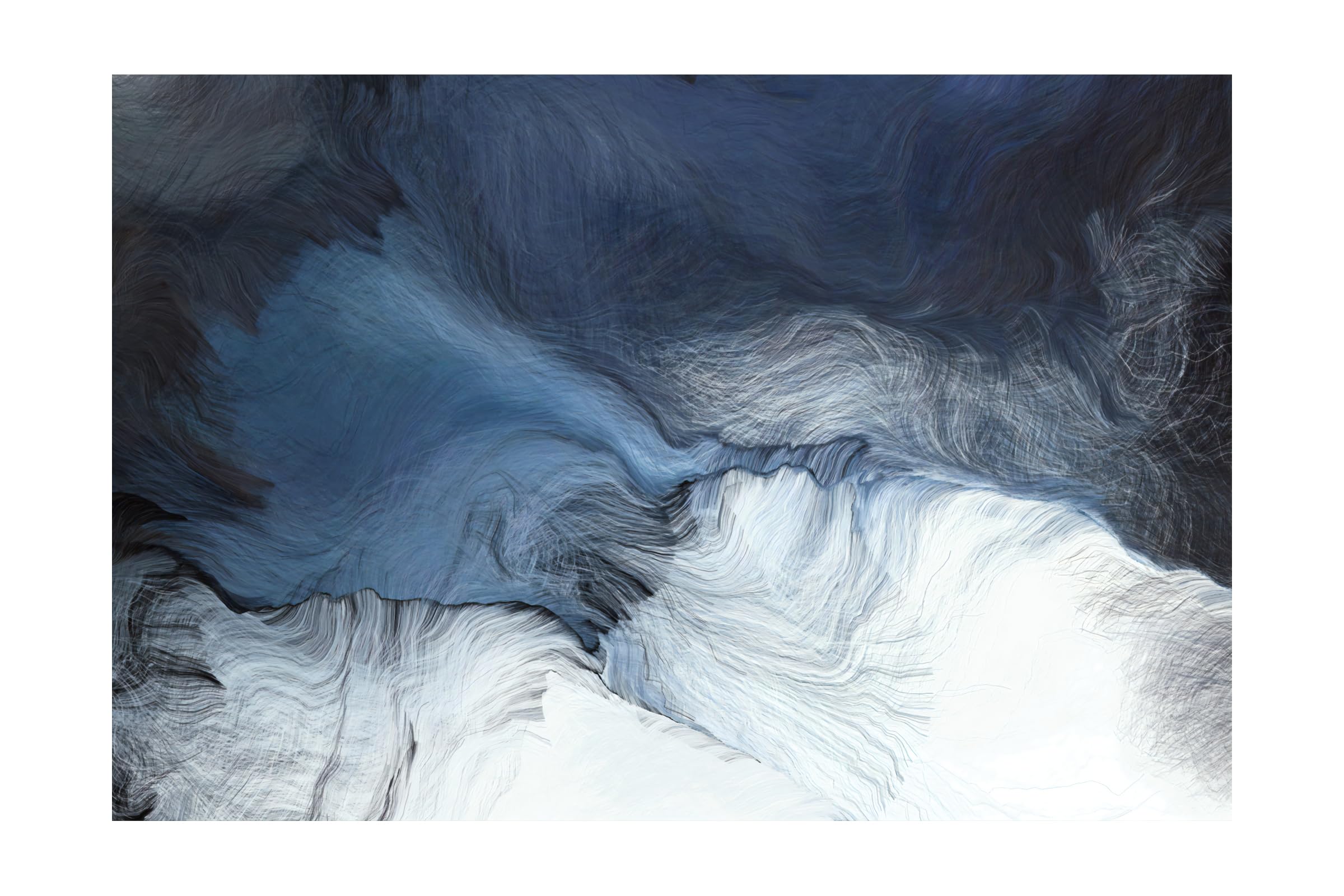 Murwall Brush Wallpaper Dark Blue Splash Wall Mural Abstract Line Wall Print Modern Home Decor Cafe Design