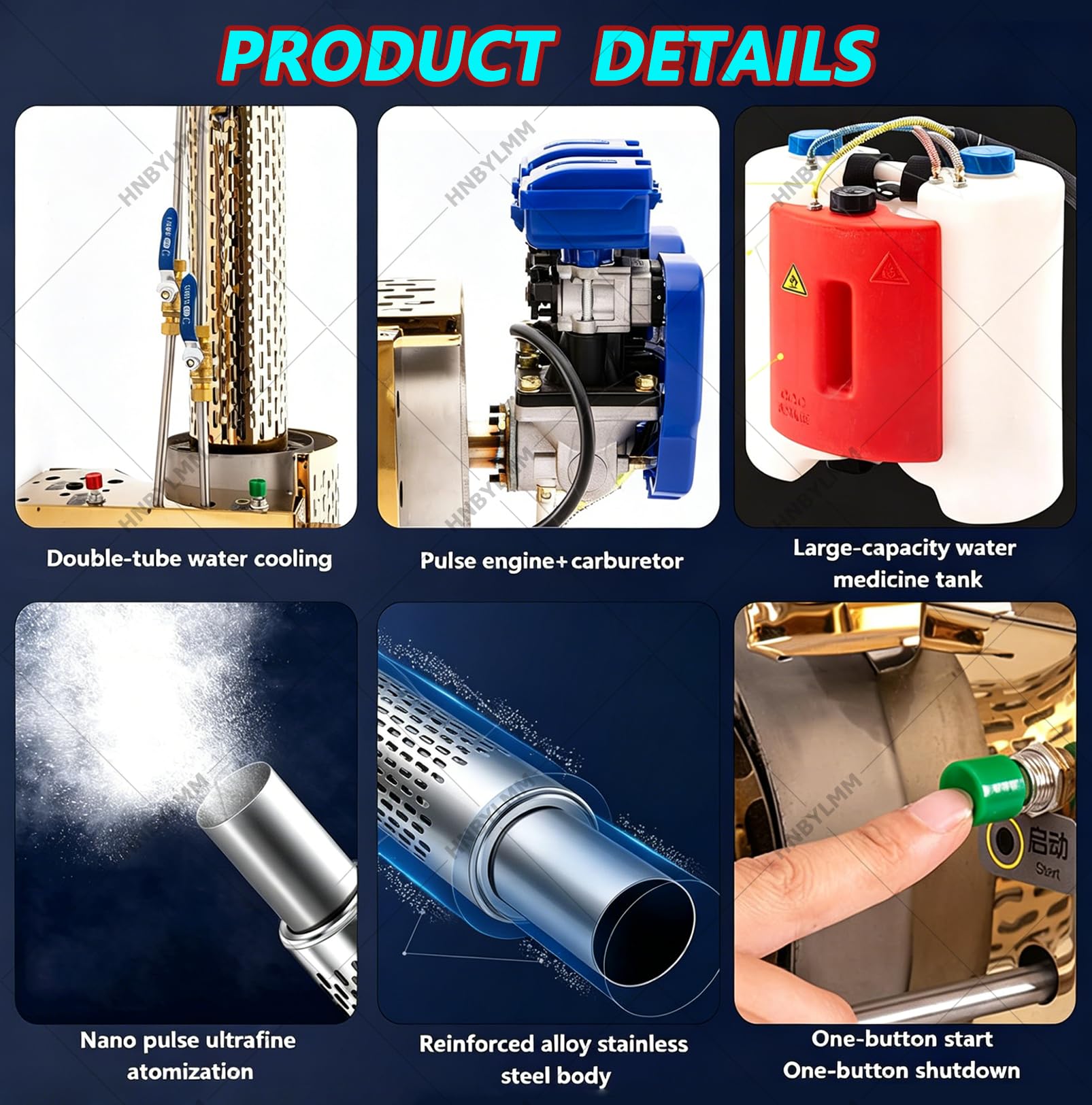 Nebulizador Térmico Portátil de Chorro Pulsante, Máquina Nebulizadora Térmica de 15 L con Modos de Niebla de Agua y Humo, Nebulizador Eléctrico de Mochila de 100 L/h para Fábricas, Granjas 100K |