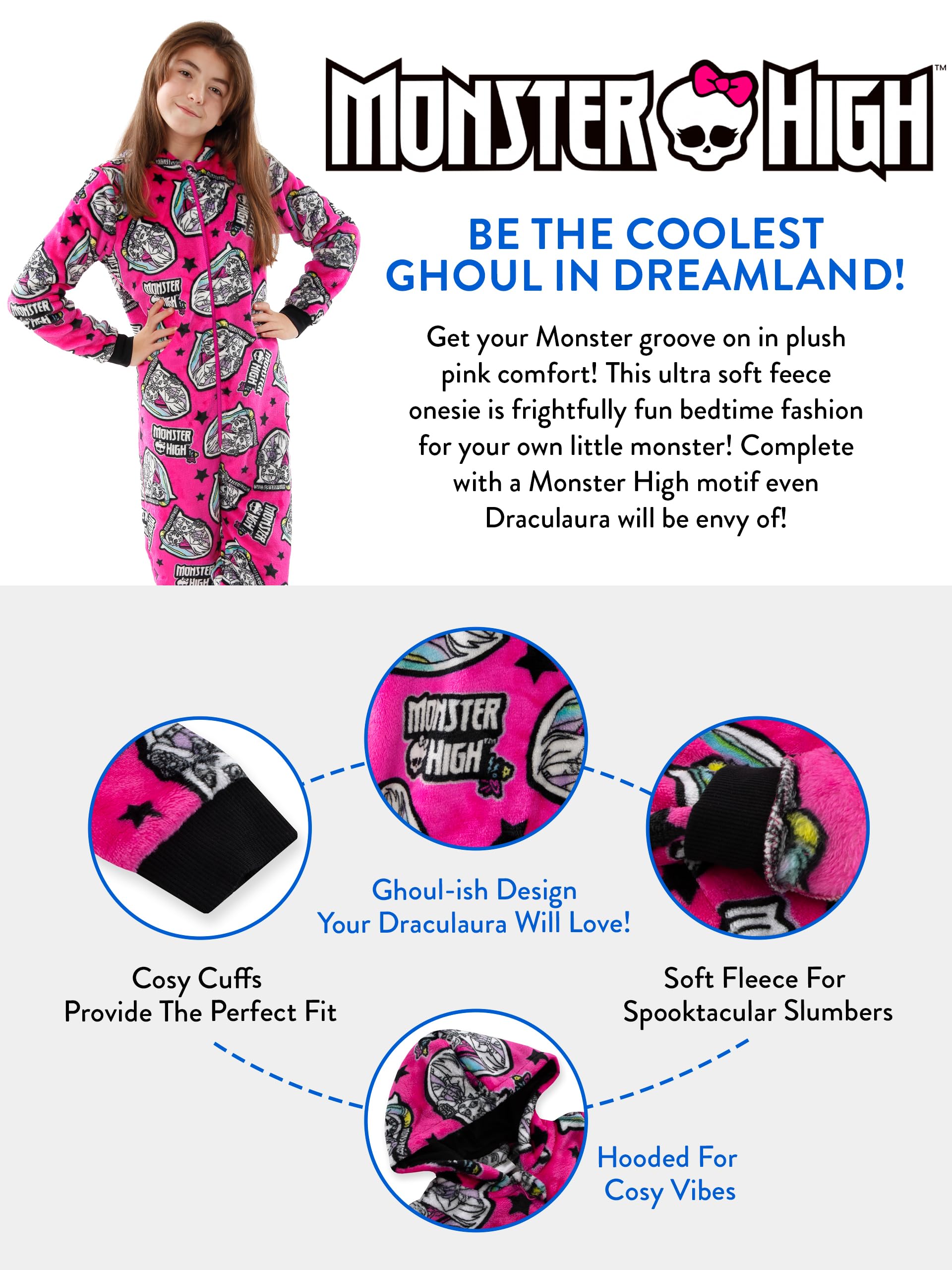 Monster High Onesie | Fleece Onesie Für Mädchen | Mädchen Schlafanzug