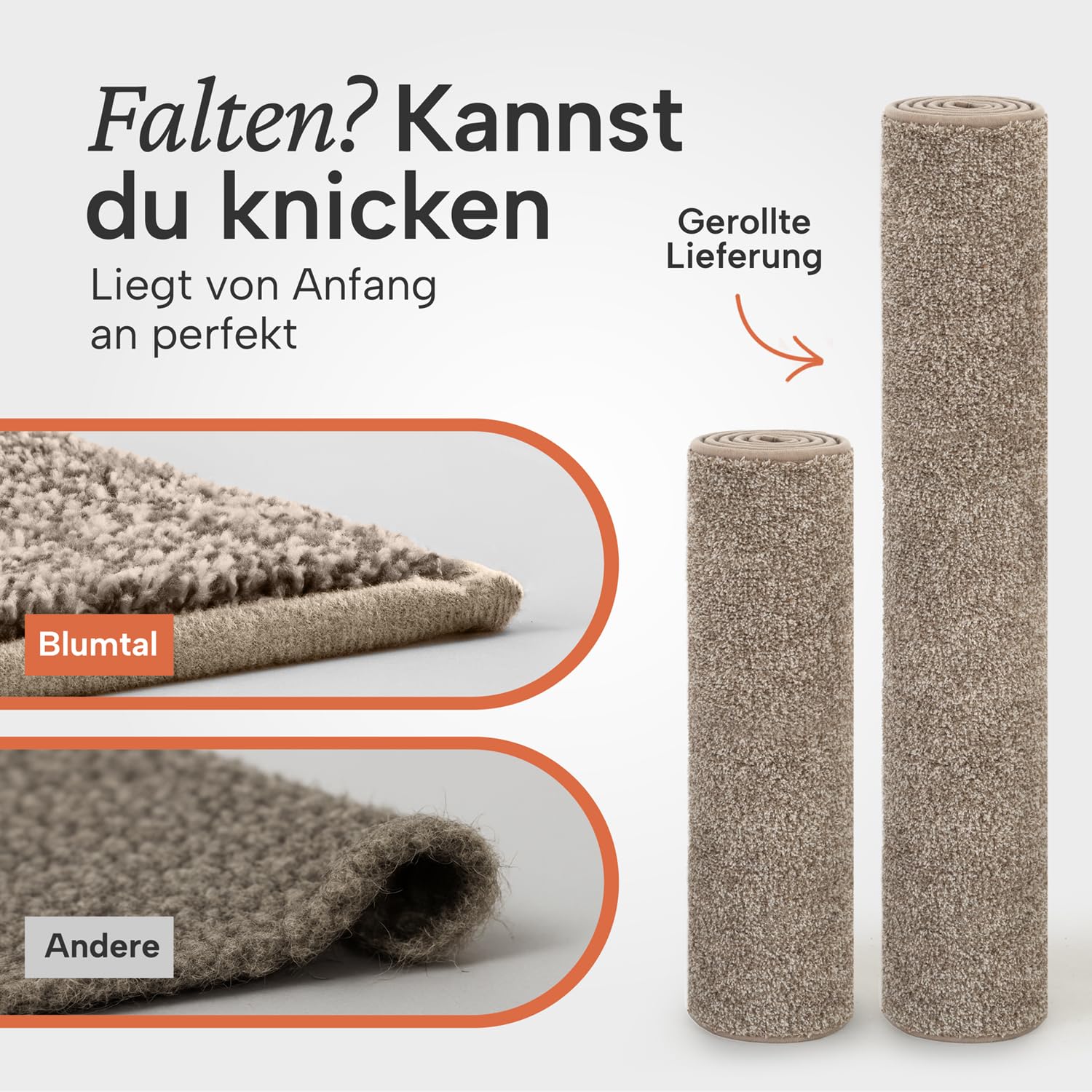 Blumtal Fußmatte 86x150 cm - Mikrofaser Schmutzfangmatte 80 x 120 mit wasserdichter TPR-Rückseite - rutschfeste Fussmatte innen - Schmutzmatte aus Hochleistungs-Mikrofaser in Beige