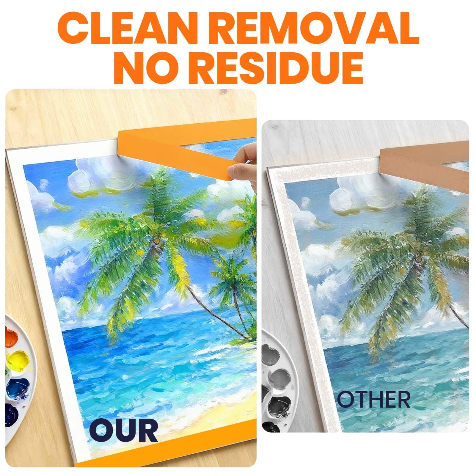 ADHES Cinta de Pintor Anti - UV 15 días, 48 mm x 55 m x 6 rollos Cinta Carrocero Enmascarar Paredes de Precisión Cinta Adhesiva no Deja Residuos para Pintar y Decorar