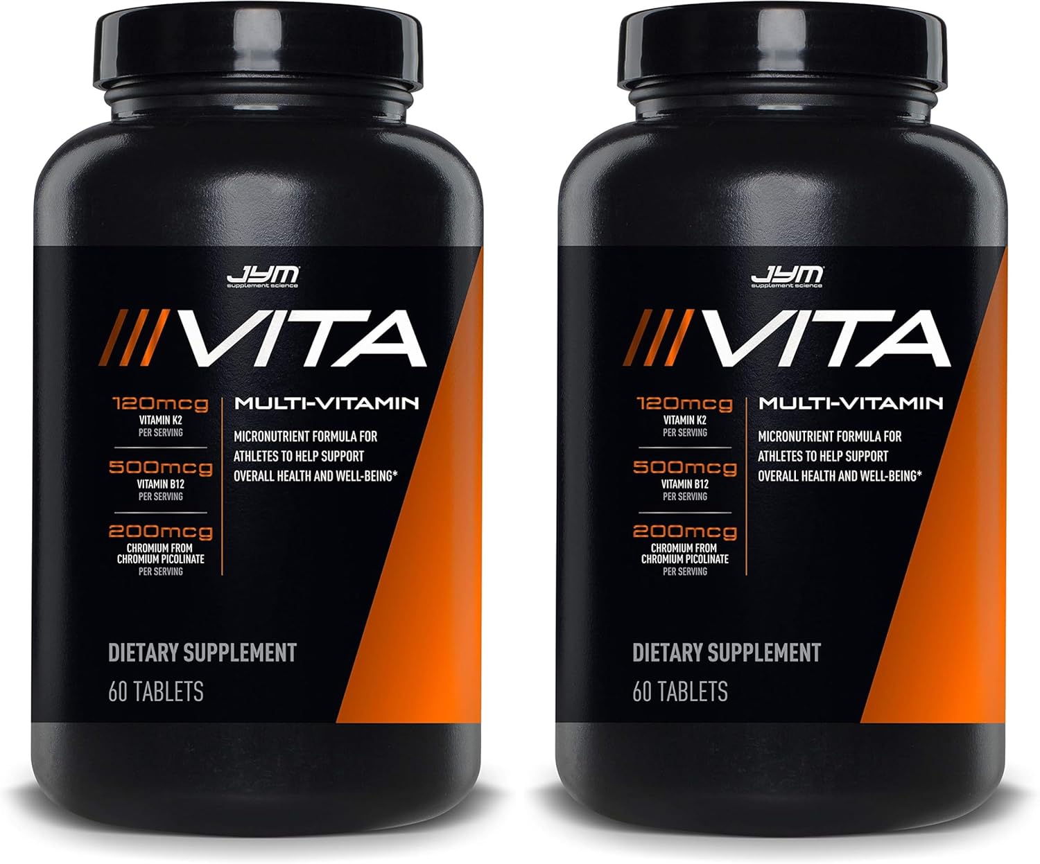 JYM Supplement Science Vita JYM Sports Multivitamin & Mineral Support,Vitamin A,C,B6,B12,E,K,Boron,Biotin,Potassium 60 Tablets,(Pack of 2)
